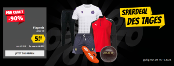 Spardeal des Tages bei SportSpar – Fixpreis Angebote – ausgewählte Artikel für je 5€!