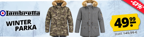 SportSpar – Lambretta Sherpa Lined Parka Herren Winterjacke mit 67% Rabatt!