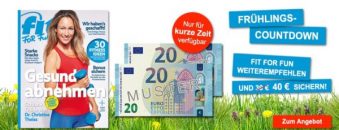 12 Ausgaben „Fit For Fun“ für 43,20€ inkl. 40€ Verrechnungsscheck