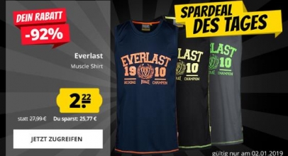 Sportspar: Everlast Herren Muscle Shirt für 2,22€