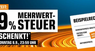 Saturn: 19% MWST Aktion auf Alles! (gilt bis 08.09.2019)