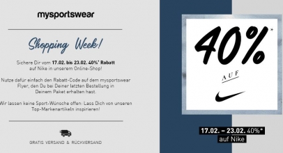 MySportswear: 40% Rabatt auf Alles von Nike + Versandkostenfrei