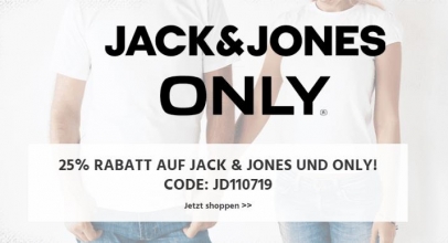 Jeans-Direct: 25% Rabatt auf Jack und Jones und Only (kein MBW)