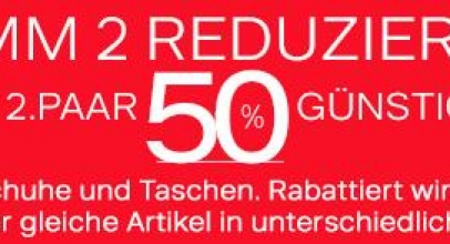 Deichmann: Erhaltet das 2. Paar Schuhe 50% günstiger!