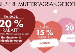 Muttertagsangebote bei Karstadt.de: 20% Rabatt auf Handtaschen und Kleinlederwaren!