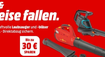 MediaMarkt: Laubsauger & Laubbläser (bis zu 30€ Direktabzug) – z.B. GARDENA 09338-55 PowerJet Li-40 Laubsauger für 154,99€