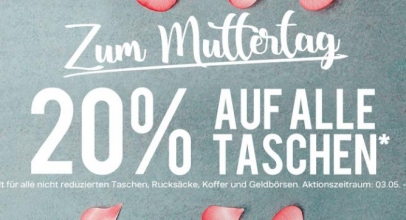 Deichmann: Zum Muttertag 20% Rabatt auf alle Taschen!