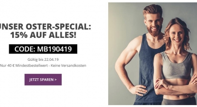 MyBodyWear: 15% Rabatt auf Alles! (MBW: 40€) + Versandkostenfrei
