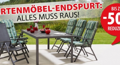 Gartenmöbel Endspurt mit bis zu 50% Rabatt!