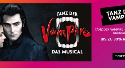 Bis zu 50% Rabatt auf Musicals & Konzerte – z.B.: Tanz der Vampire in Oberhausen ab 35€