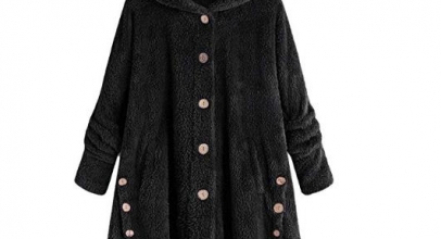 Trisee Damen Herbst/Winter Plüschjacke mit Kapuze für 10€