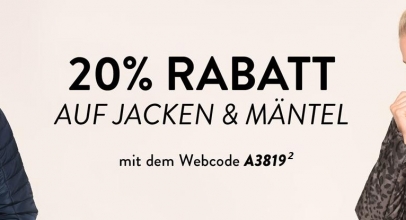 ADLER Mode: 20% Rabatt auf Jacken und Mäntel!