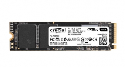 CRUCIAL P1, 500 GB SSD, intern, Schwarz für 69,-€
