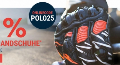 POLO Motorrad – 25% Rabatt auf Handschuhe!