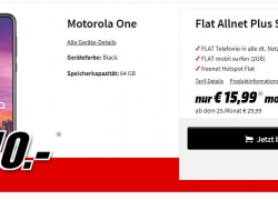 Motorola One inkl. MD Vodafone Allnet-Flat PLUS Spezial mit 2GB für 15,99€/Monat