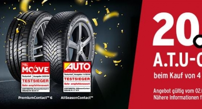 A.T.U – 20,-€ Coupon beim Kauf von 4 Continental Reifen!