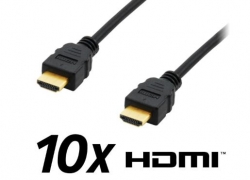10 Stück Equip HDMI-Kabel 1.8m in schwarz für 14,90€