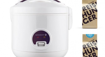 Reishunger Reiskocher 500W 1,2L (Bio Basmati Reis + Jasmin Reis Bundle) für 29,99€