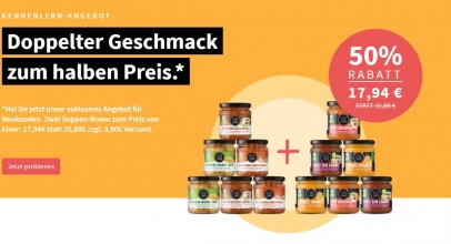 Little Lunch: 50% Rabatt auf ALLES! 2 Suppen-Boxen zum Preis von Einer