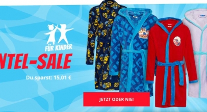 Kinder Bademäntel-Sale bei SportSpar.de mit 60% Rabatt!