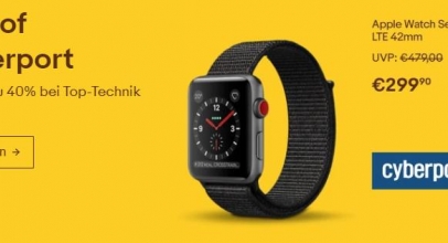 Apple Watch Series 3 GPS + LTE Aluminium Smartwatch 42mm, Fitnesstracker für 299,90€ inkl. Versand