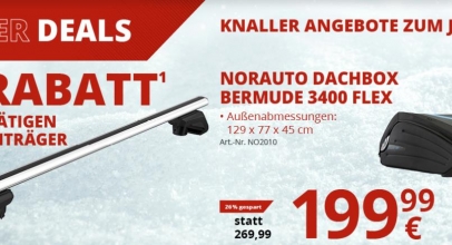 A.T.U. – 25% Rabatt auf alle vorrätigen NORAUTO Dachträger Systeme!
