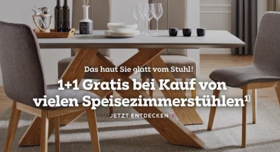 Mömax: 1+1 Gratis Aktion – Esszimmerstühle!