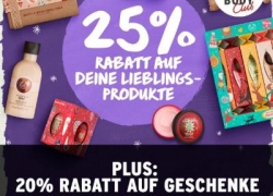 THE BODY SHOP: Kundenclub-Mitglieder – 25% auf eure Lieblingsprodukte & 20% auf Geschenke!