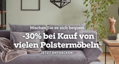 Mömax: 30% Rabatt auf Polstermöbel