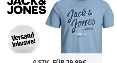 4er Pack Jack&Jones T-Shirt für nur 29,99€ + gratis Versand!