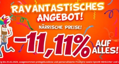 Närrische Preise bei Ravensburger – 11,11% Rabatt auf alles!