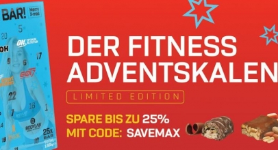 Riegel Fitness Adventskalender bei Bodylab24.de mit 25% Rabatt!