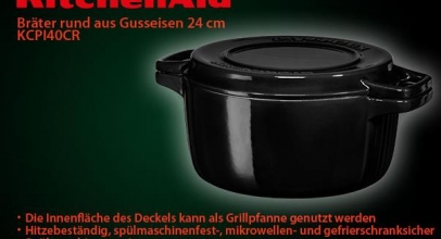 KitchenAid KCPI40CROB Gusseisen Bräter schwarz 24cm für 39,95€ inkl. Versand!