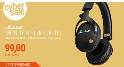 Cyber Sale – Marshall Monitor Bluetooth schwarzer Over-Ear-Kopfhörer für 99,-€ inkl. Versand!