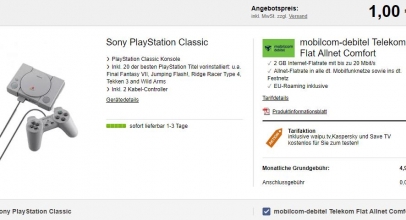 MD Telekom Flat Allnet Comfort (2GB inkl. Telefon-Flat) + Sony Playstation Classic für 4,99€/Monat