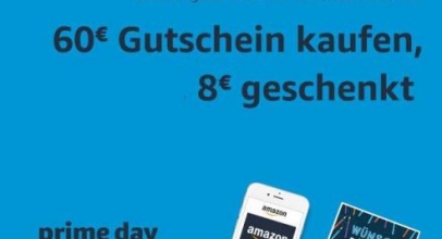 Prime Day-Deal: 60-Euro-Gutschein kaufen, 8 Euro geschenkt