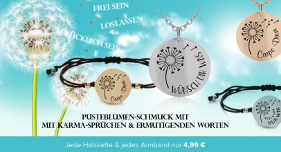 Silvity: Pusteblumen-Schmuck mit dazu passenden Karma-Sprüchen!