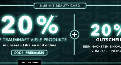Beauty Deals bei Douglas: 20% Rabatt auf viele Produkte und 3 von 5 Produkt-Minis gratis!