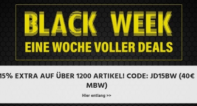 Black Week Lager Ausverkauf – 15% Extra-Rabatt!