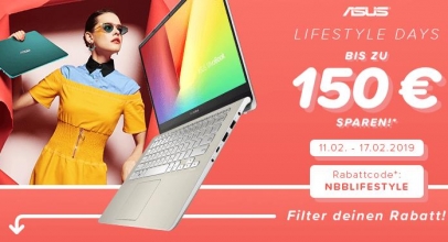 Notebooksbilliger: „Asus Lifestyle Days“ – z.B.: Asus VivoBook für nur 399€