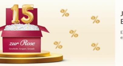 Versandapotheke zur Rose: 15-jähriges Jubiläum – bis zu 60% Ersparnis sichern!