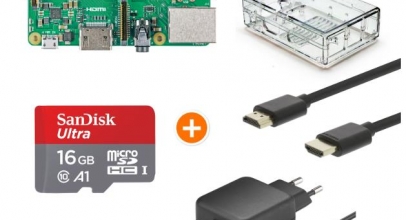 Raspberry Pi 3 Multimedia Bundle Model B+ Gehäuse + Netzteil + SanDisk 16GB Ultra microSD + HDMI-Kabel für 62,99€