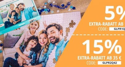 5% oder 15% Rabatt für jede Bestellung bei fotopuzzle.de!