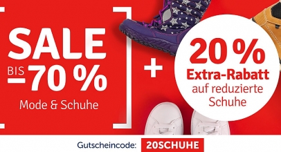 20% Extra-Rabatt auf Reduzierte Kinder Schuhe