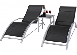 Giardino Aluminiumliegen mit Kaffeetisch, 3er Set für 89,99€