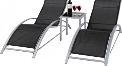 Giardino Aluminiumliegen mit Kaffeetisch, 3er Set für 89,99€