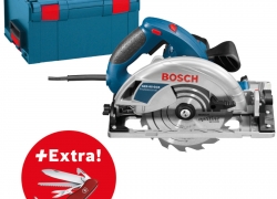 Bosch Professional Handkreissäge GKS 65 GCE (1.800 Watt, L-BOXX, Sägeblatt Ø: 190 mm) Inkl. Premium-Taschenmesser Victorinox Outrider, 14 Funktionen für 199,99€