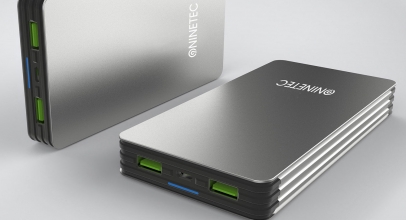 NINETEC 15000mAh PowerBank mobiler Akku für iOS & Android silber für 17,77€ inkl. Versand