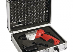 Akkuschrauber mit 104 tlg. Bitsortiment und Ladegerät 3,6V 3Nm im Koffer für 9,99€ inkl. Versand!