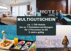 Multi Hotel Gutschein 7 Nächte, 2 Pers. ca. 1.700 Hotels nach Wahl für 49,99€ inkl. Versand!